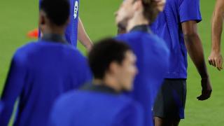 Dani Olmo, entrenando con el FC Barcelona