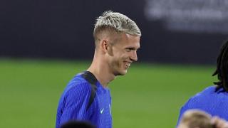 Dani Olmo, entrenando con el FC Barcelona