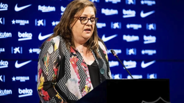 Elena Fort, vicepresidenta del Barça, durante una comparecencia