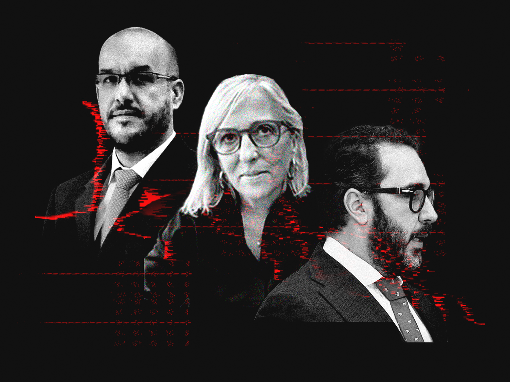 Carlos Moreno -jefe de Gabinete de la ministra de Hacienda-, Consuelo Sánchez -actual responsable de RRHH de Hacienda- y Víctor de Aldama.