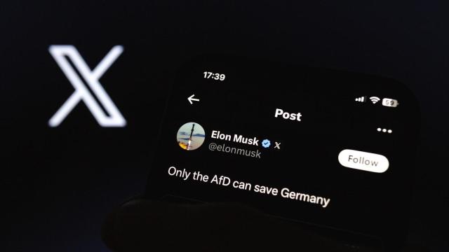 Detalle de un tuit de Elon Musk en la red social 'X' donde defiende al partido ultraderechista alemán AfD.
