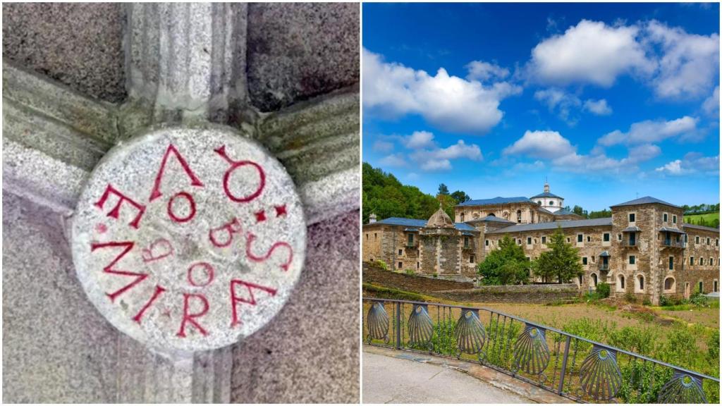 Inscripción en piedra Qué miras bobo en el monasterio de Samos