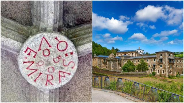 Inscripción en piedra Qué miras bobo en el monasterio de Samos