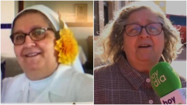 Mari Paz, esta semana, y a la izquierda, en una imagen cuando aún era monja.