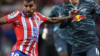 José María Giménez, durante el partido de champions ante el Red Bull Leipzig