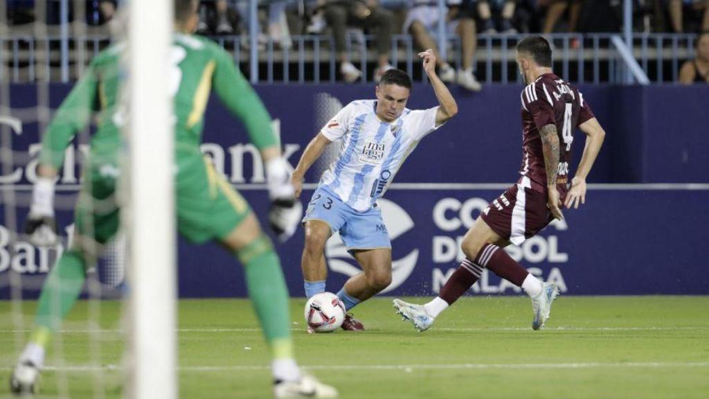 Luca Sangalli durante el Málaga CF vs. Albacete en La Rosaleda