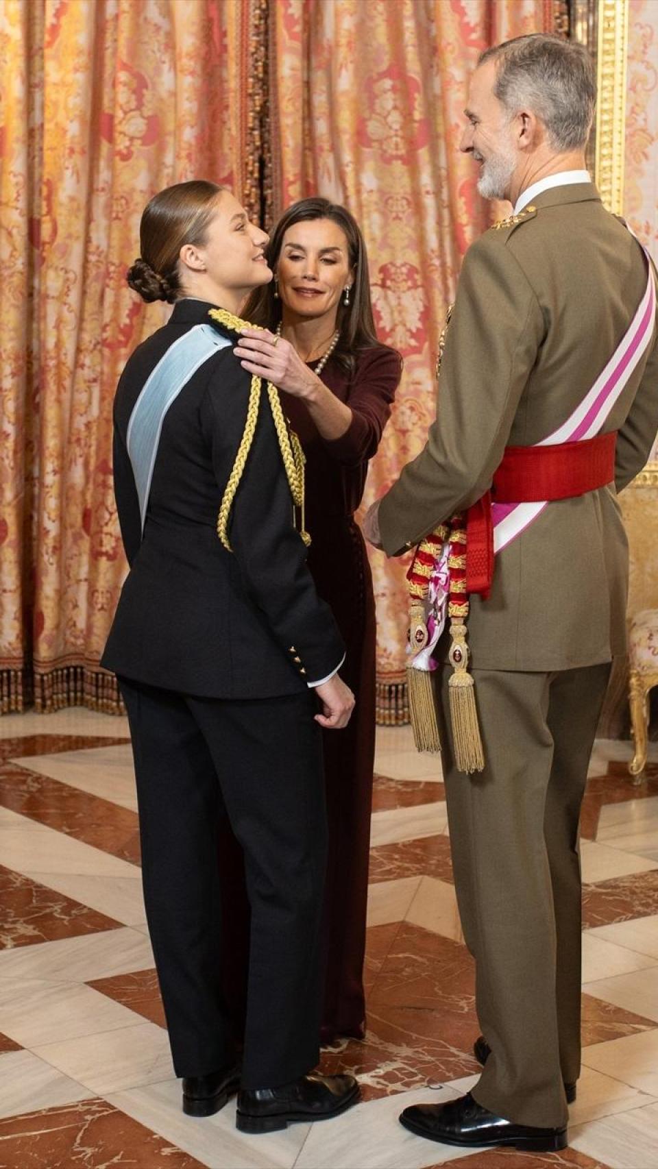 Los Reyes, con Leonor, en la pasada Pascua Militar.