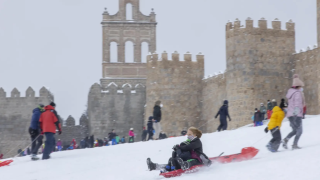 Imágenes del paso de la gran nevada registrada en Ávila tras el paso de Filomena Ricardo Muñoz. ICAL