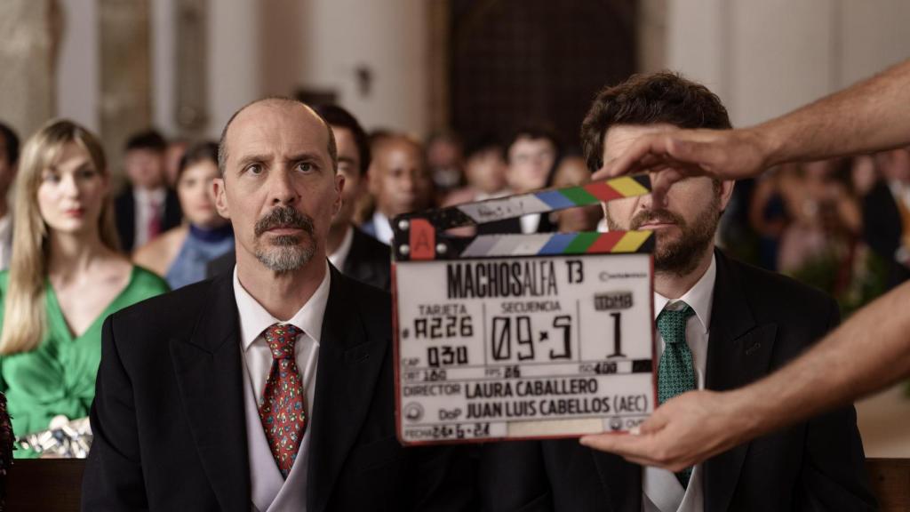 Fotograma del rodaje de la tercera temporada de 'Machos alfa'.