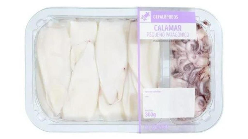 Calamar pequeño limpio patagónico.