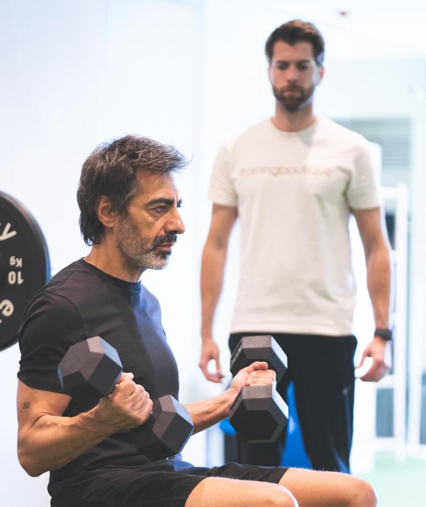 Juan del Val entrenando con Carlos Paredes.