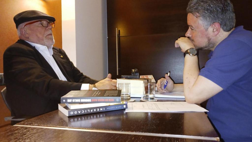 Villarejo durante la entrevista con El Español.