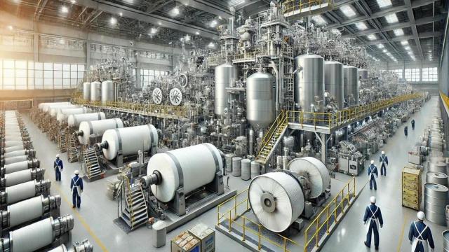 Una fábrica de celulosa.