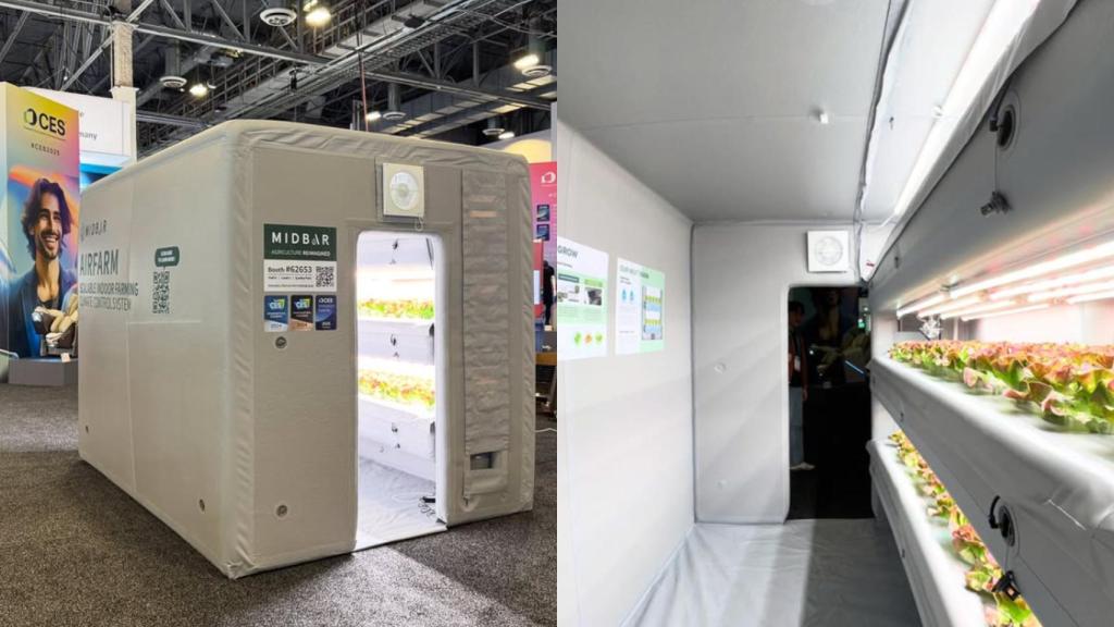 AirFarm, la granja hinchable de Midbar, en el CES 2025.