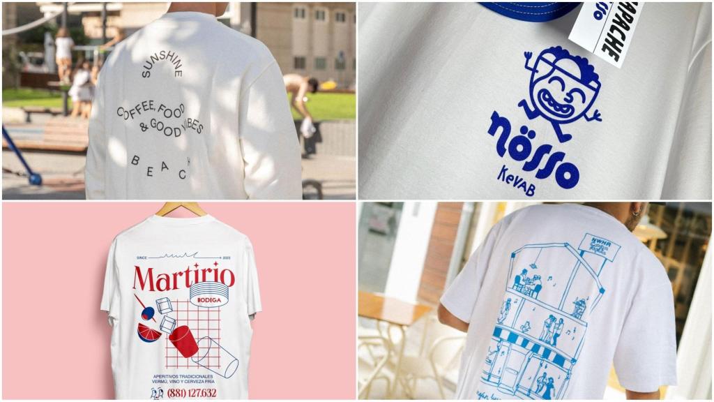Las camisetas que los coruñeses lucen para presumir de hostelería.