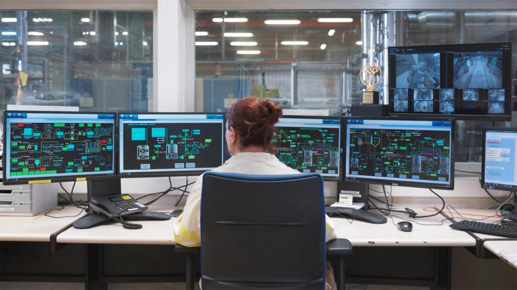 La sala de control de la Glucoseria, en la fábrica de Tereos.
