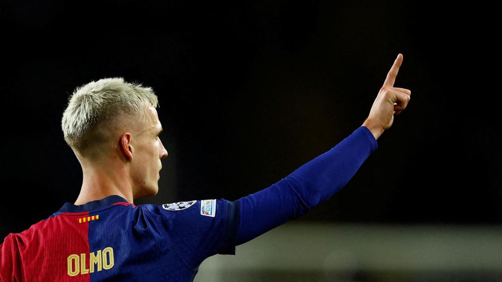 Dani Olmo, en un partido del FC Barcelona