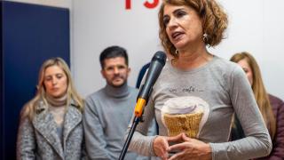 La vicepresidenta María Jesús Montero, este sábado durante un acto celebrado en la sede del PSOE en Jaén.