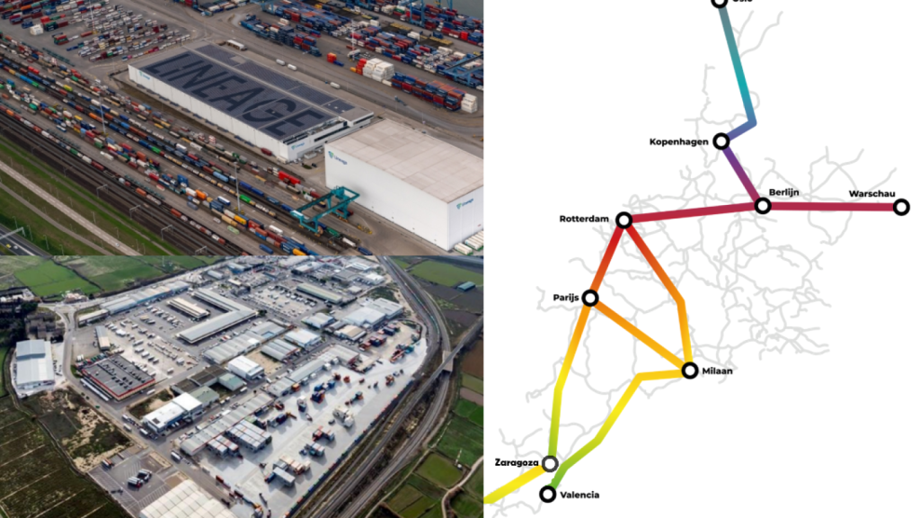 Mercazaragoza con la TMZ (imagen inferior) se proyecta como uno de los nodos directores de la red de corredores de frescos europea impulsada por Freshrail desde el Puerto de Rotterdam