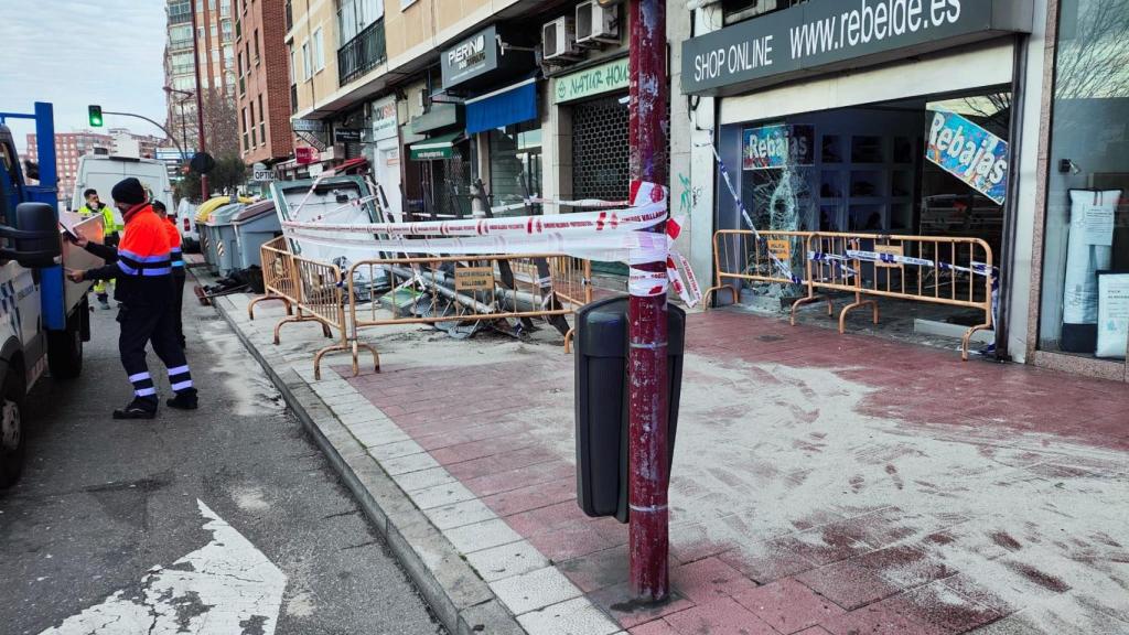 Lugar del accidente acordonado