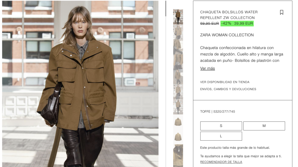 Chaqueta bolsillos water repellent.