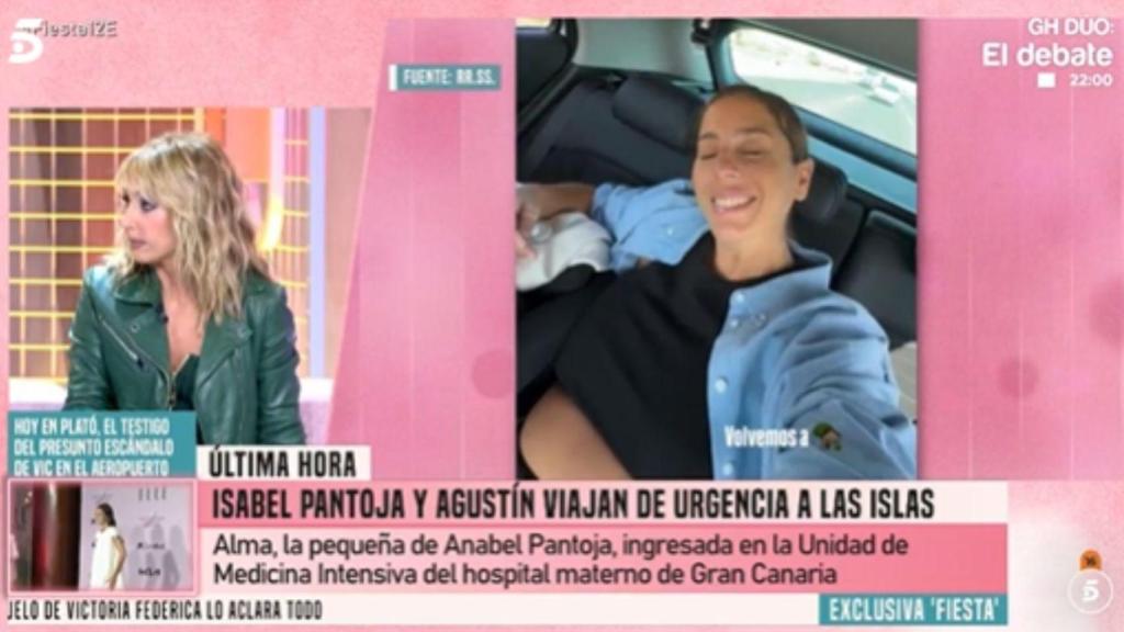 Emma García y Anabel Pantoja durante el programa de hoy.