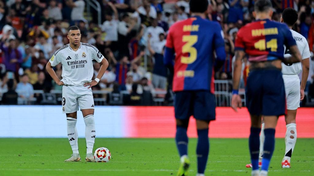 Mbappé, en la Supercopa de España contra el Barça