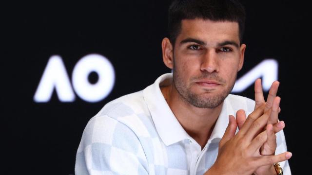 Carlos Alcaraz, en rueda de prensa durante el Open de Australia.