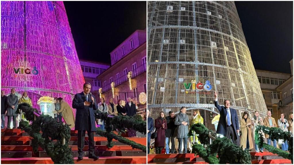 Abel Cabellero en el apagado de las luces de Vigo