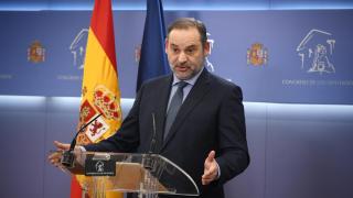 José Luis Ábalos el pasado 19 de diciembre durante una rueda de prensa en el Congreso tras denunciar a la Guardia Civil ante la Fiscalía.
