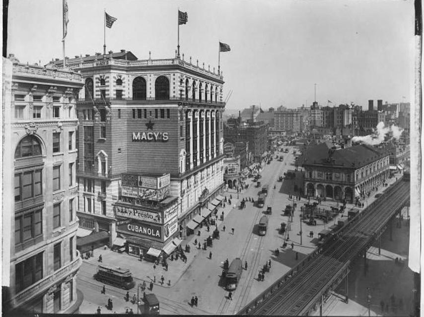 Vista general de la tienda Macy's en Nueva York, en 1895.