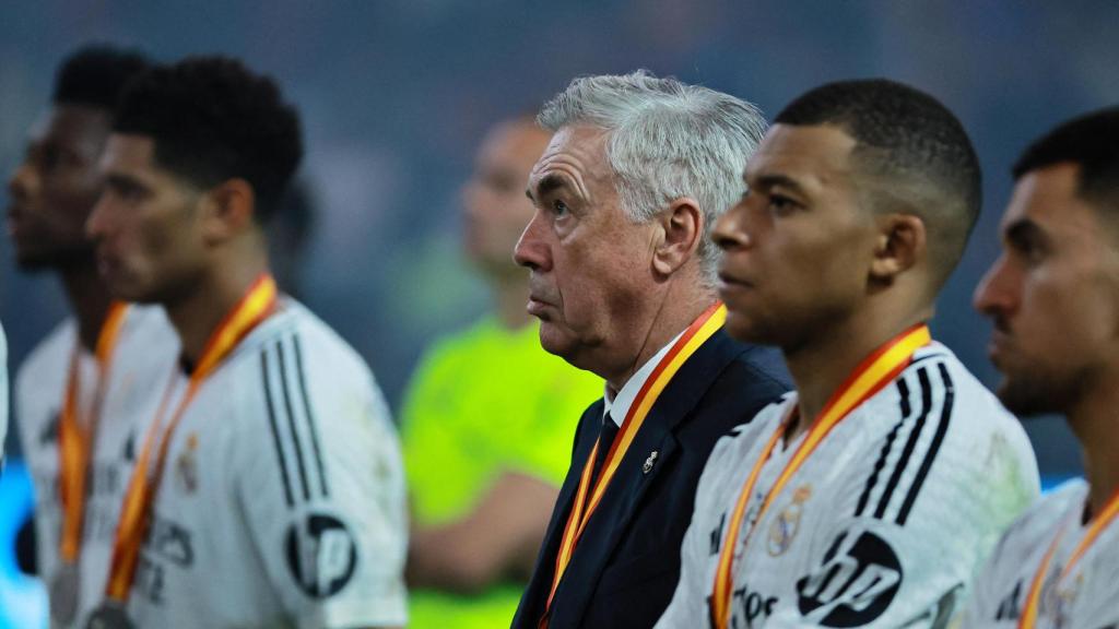 Carlo Ancelotti, durante la entrega de premios de la Supercopa de España