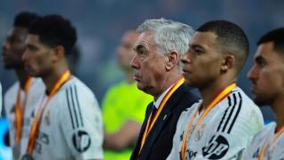 Carlo Ancelotti, durante la entrega de premios de la Supercopa de España