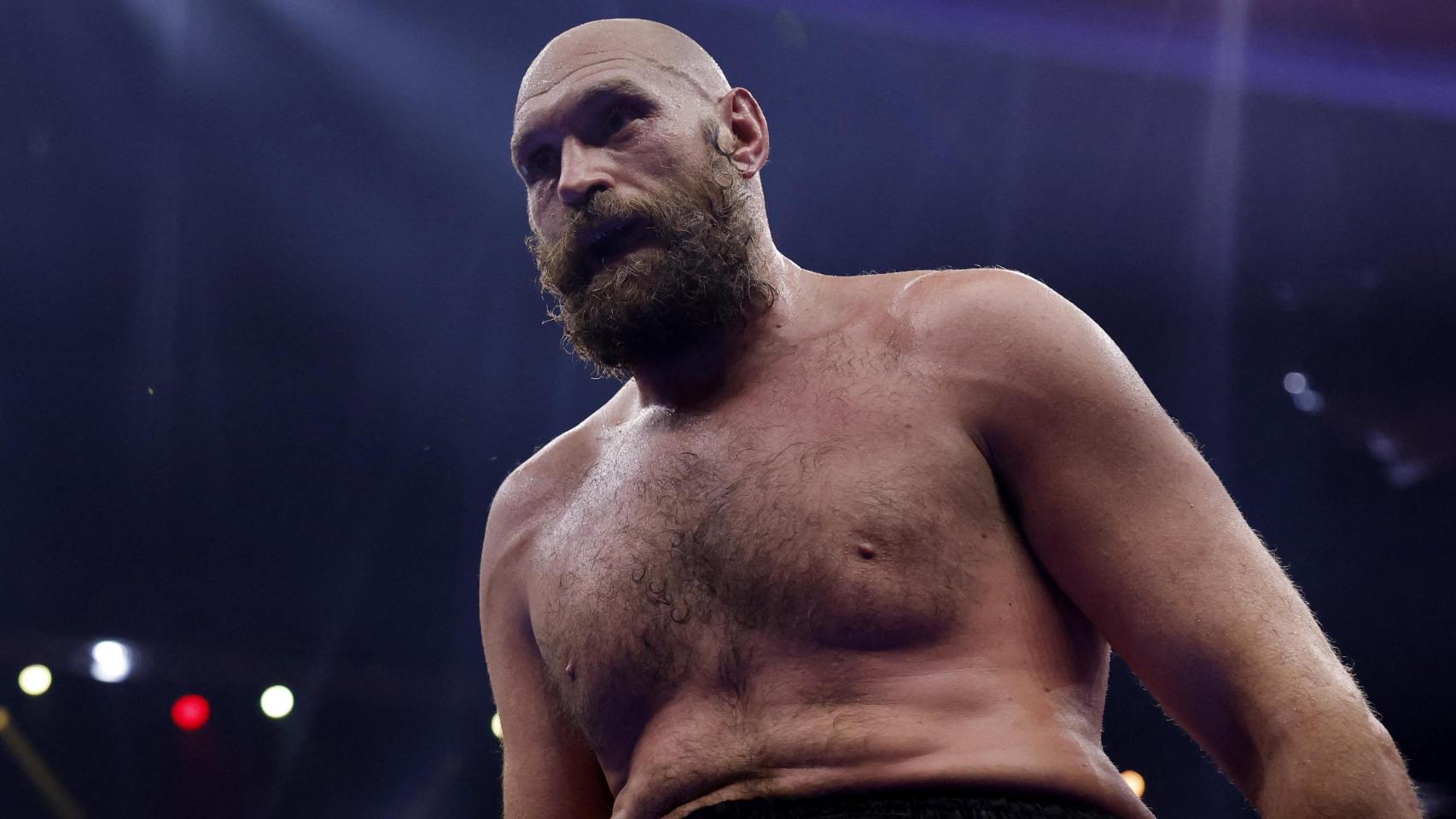 Tyson Fury durante su pelea contra Oleksandr Usyk.