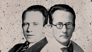 Werner Heisenberg (izquierda) y Erwin Schrödinger (derecha), padres de la mecánica cuántica