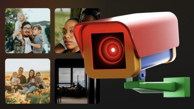 Montaje de cámara analizando imágenes