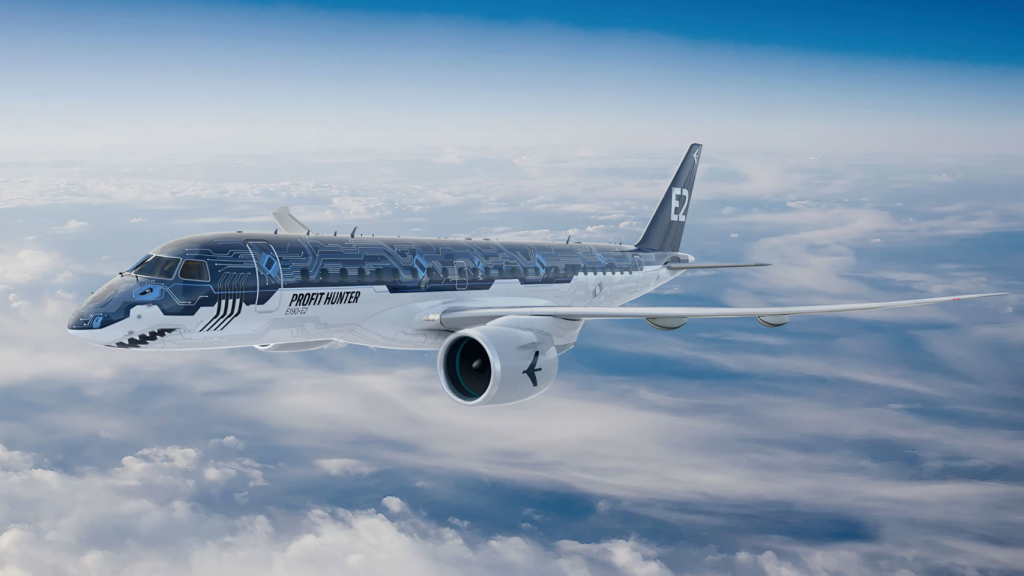 Avión con pintura de tiburón