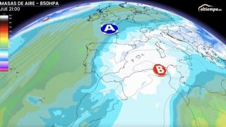Una masa de aire frío llega desde el norte de Europa