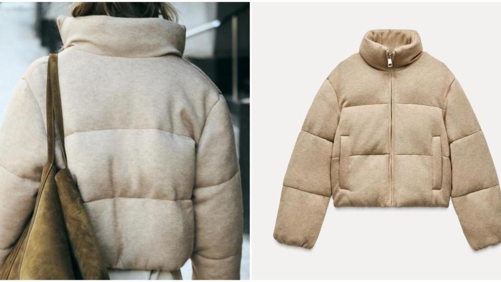 Cazadora acolchada de punto de Zara. Ref 6318/228/704