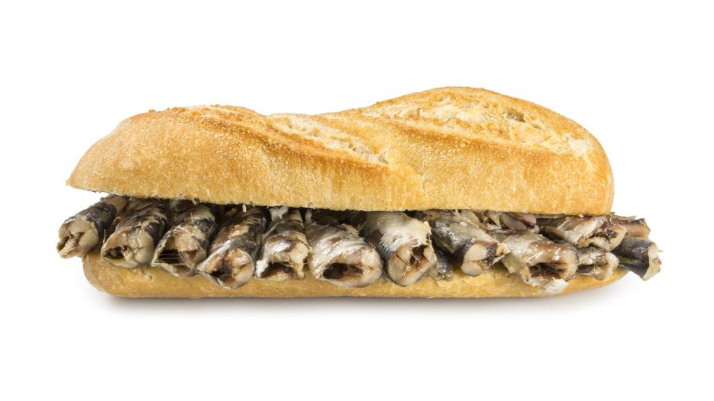 Bocadillo de sardinas.