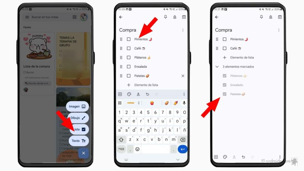 Lista en Google Keep