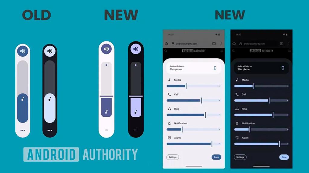 El nuevo diseño de las barras de volumen en Android 16