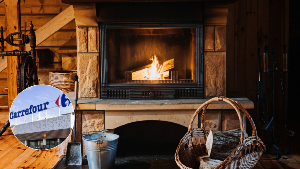 Una habitación con chimenea.