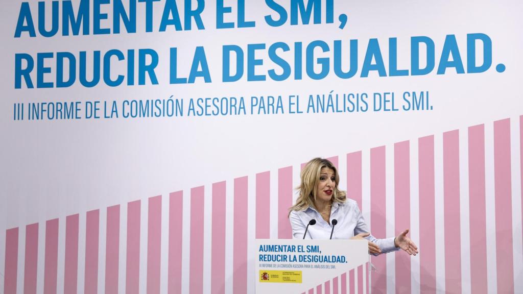 La vicepresidenta segunda del Gobierno y ministra de Trabajo y Economía Social, Yolanda Díaz, este miércoles.