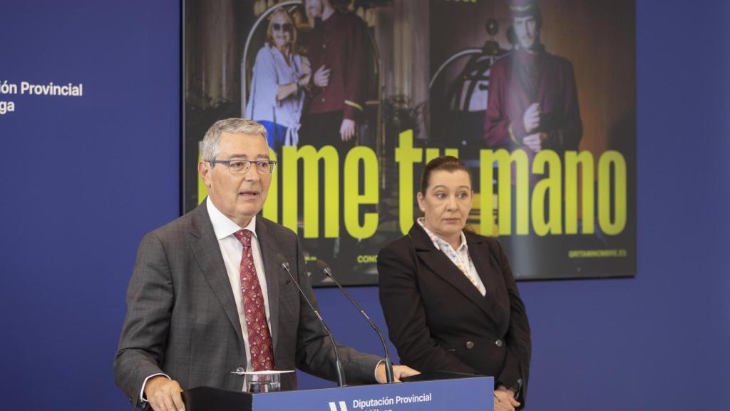 Francisco Salado, presidente de la Diputación provincial de Málaga, este miércoles, durante la rueda de prensa de la presentación de la nueva campaña de Turismo Costa del Sol.