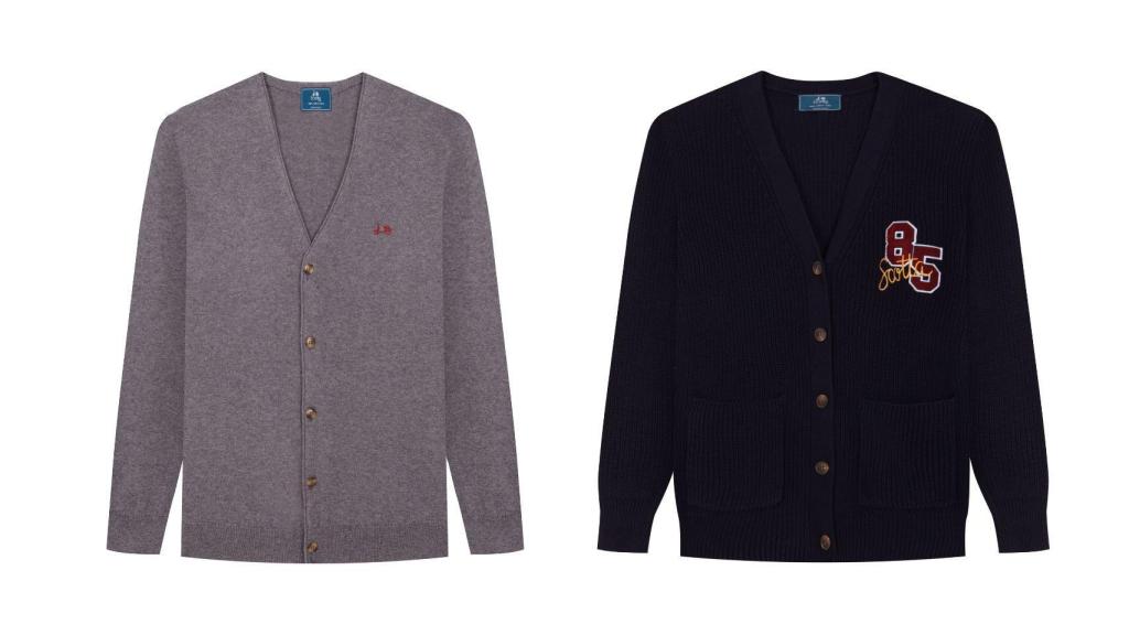 Dos modelos de cárdigans de Scotta 1985.