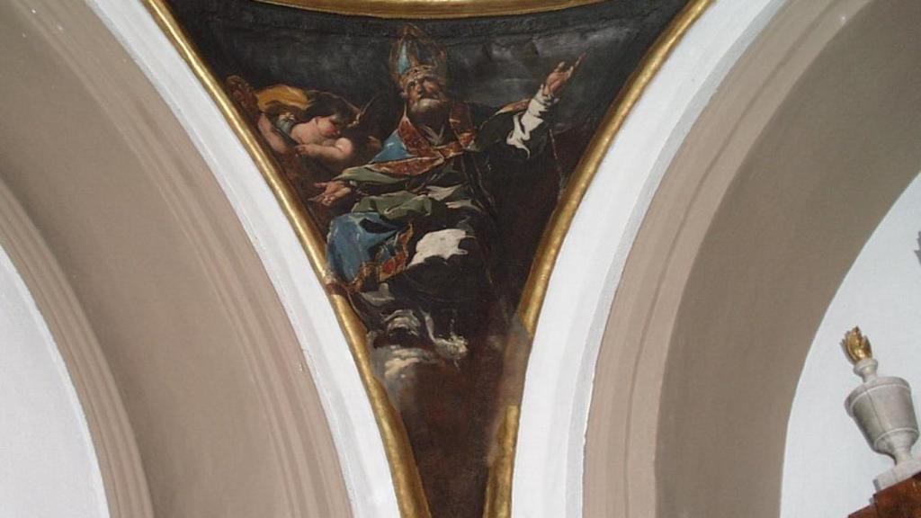 San Agustín pintado por Goya, en una de las pechinas de la ermita Virgen de la fuente.