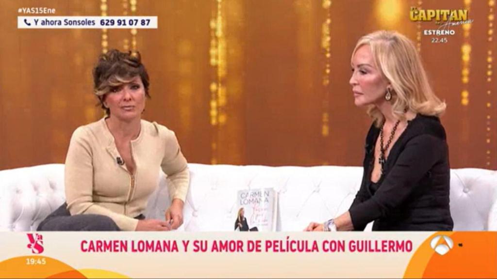 Sonsoles Ónega y Carmen Lomana durante el programa de hoy.
