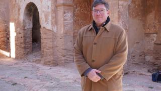 Pablo Longoria, este miércoles en Belchite.