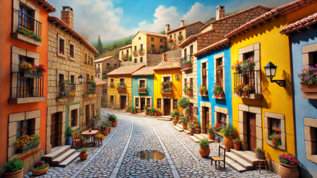 Un pueblo lleno de color.